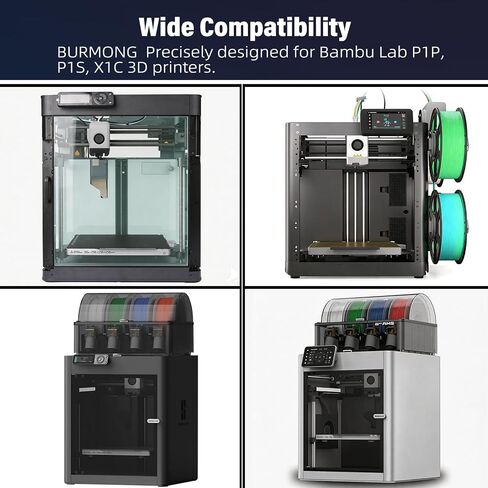 BURMONG ترقية 0.4 مم P1S/P1P Hotend Hot End مع جورب سيليكون مجموعة فوهة Hotend مجموعة مكونات الطابعة ثلاثية الأبعاد مجموعة الطارد السيراميكي الساخن مجموعة الثرمستور لسلسلة Bambu Lab P1P P1S in Kuwait