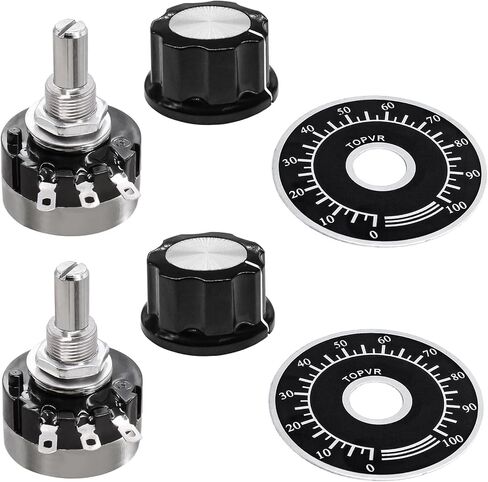 2Pcs RV24YN20S 10K Potentiometer B103 10K Single Turn Carbon Film Rotary Taper Potentiometer for Inverter Speed Regulation, Speed Control 2Pcs A03 Knob 2Pcs Dials in Saudi Arabia
