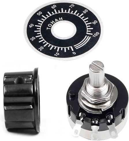 2Pcs RV24YN20S 10K Potentiometer B103 10K Single Turn Carbon Film Rotary Taper Potentiometer for Inverter Speed Regulation, Speed Control 2Pcs A03 Knob 2Pcs Dials in Saudi Arabia