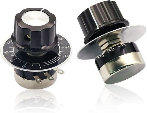2Pcs RV24YN20S 10K Potentiometer B103 10K Single Turn Carbon Film Rotary Taper Potentiometer for Inverter Speed Regulation, Speed Control 2Pcs A03 Knob 2Pcs Dials in Saudi Arabia