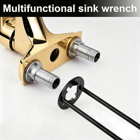 2PCS Multifunctional Sink Wrench, 7-in-1 Basin Faucet Wrench with 360 Rotating Head, Heavy Duty Under Sink Wrench for Tight Spaces, Universal Plumbing Tools for Kitchen Bathroom & Toilet in Kuwait