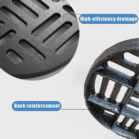 Heavy Duty Cast Iron Round Drain Grate - 8-27" Replacement Covers for Driveway & Concrete Drainage, Weatherproof, Easy Installation, Durable Sewer Grate for Long-Lasting Use,70x3cm-27.5x1.2in in Saudi Arabia
