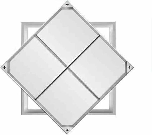 Stainless Steel 304 Square Drainage Grate 50x50cm, Heavy-Duty, Anti-Corrosion, Reinforced with Steel Bars, Durable, Non-Deformable, Ideal for Outdoor and Indoor Use in Kuwait