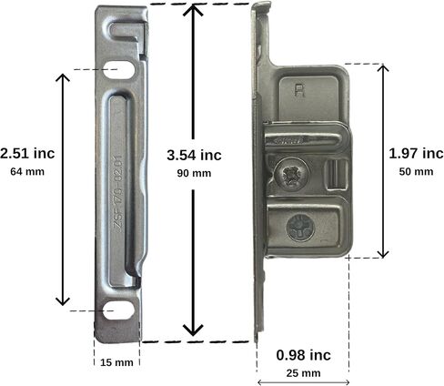Blum ZSF.1700 R METABOX Right Screw-On Drawer Standard Front Fixing Bracket, Nickel in Kuwait