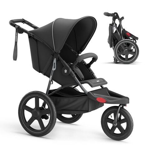 Jogging Stroller with All-Terrain Frame, 12"/16" Inflatable Tires | Disc Hand & Foot Brake,Convenient Angled Valve, Adjustable Handlebar, Front Wheel Lock, Foldable, Perfect for Baby & Toddlers in Saudi Arabia