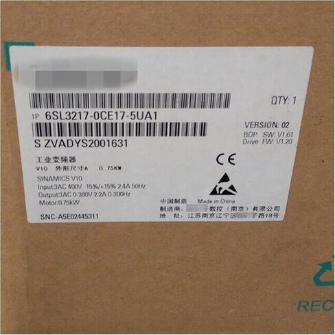6SL3217-0CE17-5UA1 New and Sealed in Box 6SL32170CE175UA1 1 Year Warranty in Saudi Arabia