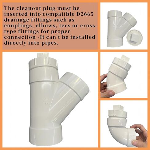 محول غطاء تنظيف المجاري أنثى PVC DWV مقاس 4 بوصة مع تركيب القابس، لجدول 40 نظام أنابيب الصرف الصحي PVC باللون الأبيض (4 بوصة) in Kuwait