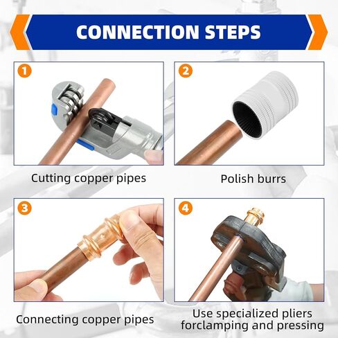 (Znkiok) 3/4" Press Fittings,5Pcs 3/4" Press Coupling No Stop And 5Pcs 3/4" Press 90 Degree Long Radius Elbow For Copper Tube Connection,Zero Lead,UPC,NSF/ANSI61. in Kuwait