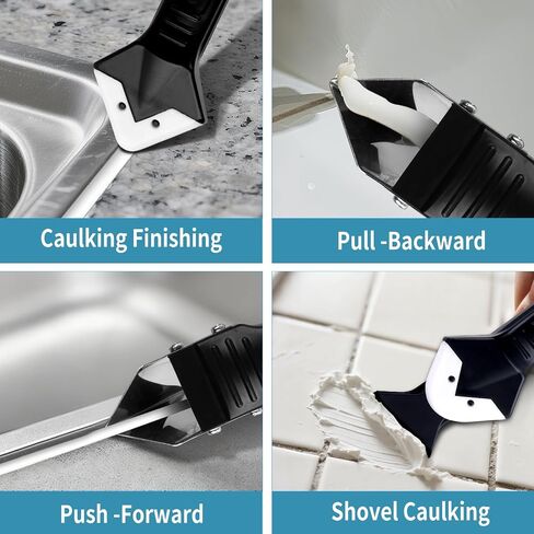 Silicone Caulking Tool Kit，Glass Glue Angle Scraper,Floor Glue Scraper， Caulk Remover Tool, Stainless Steelhead Caulk Remover and Sealant Scraper, Caulk Remover for Kitchen，Bathroom，Window，Joint, in Saudi Arabia