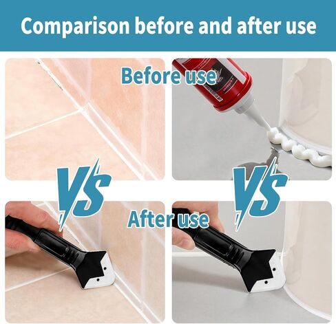 Silicone Caulking Tool Kit，Glass Glue Angle Scraper,Floor Glue Scraper， Caulk Remover Tool, Stainless Steelhead Caulk Remover and Sealant Scraper, Caulk Remover for Kitchen，Bathroom，Window，Joint, in Saudi Arabia