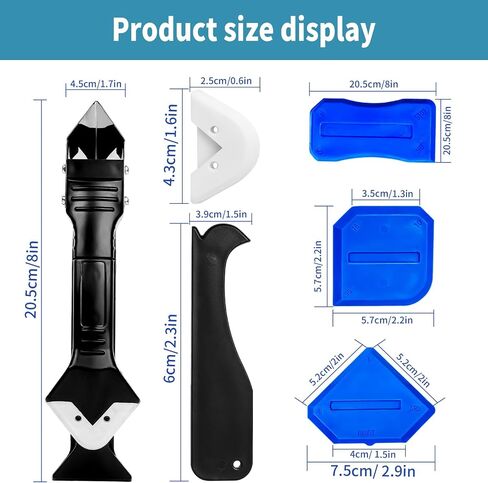 Silicone Caulking Tool Kit，Glass Glue Angle Scraper,Floor Glue Scraper， Caulk Remover Tool, Stainless Steelhead Caulk Remover and Sealant Scraper, Caulk Remover for Kitchen，Bathroom，Window，Joint, in Saudi Arabia
