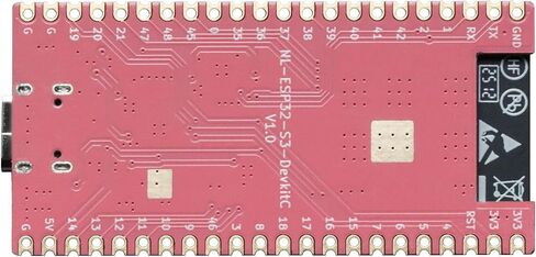 لوحة تطوير ESP32-S3 (N16R8)، ESP32-S3-WROOM-1 الرسمية، ENIG & Castelated، برنامج/تصحيح أخطاء USB-C فردي، فلاش 16 ميجابايت، 8 ميجابايت PSRAM، وحدة تحكم دقيقة لاسلكية لـ IoT AI in Kuwait
