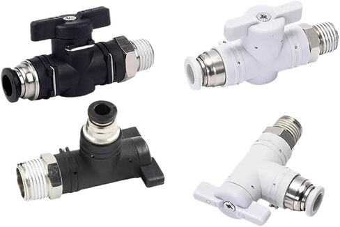 Pneumatic switch valve trachea quick plug BC8-01 02 03 4 straight connector BL elbow thread hand valve manual valve(BL6-02(black)) in Kuwait