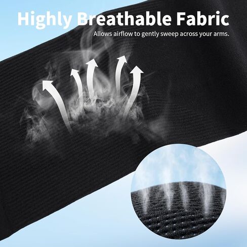 Cooling Arm Sleeves - 4 Pairs UV Sun Protection Sleeves for Women & Men, Breathable Elastic Arm Coolers for Hiking, Driving, Working & Outdoor Sports in Kuwait