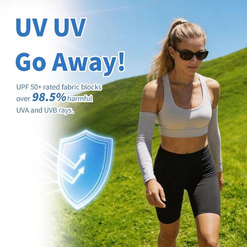 Cooling Arm Sleeves - 4 Pairs UV Sun Protection Sleeves for Women & Men, Breathable Elastic Arm Coolers for Hiking, Driving, Working & Outdoor Sports in Kuwait