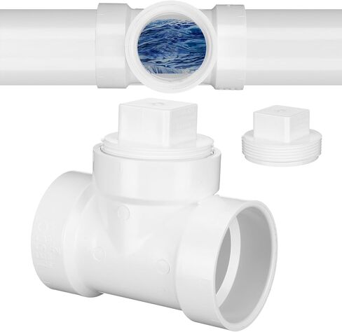 2" Hub x 2" Hub x 2" PVC Dwv Pipe Fitting Cleanout Tee with Plug Sewer Cleanout Adapter with NPT Female for Drainage Piping, Ventilation and Other System Drain in Kuwait