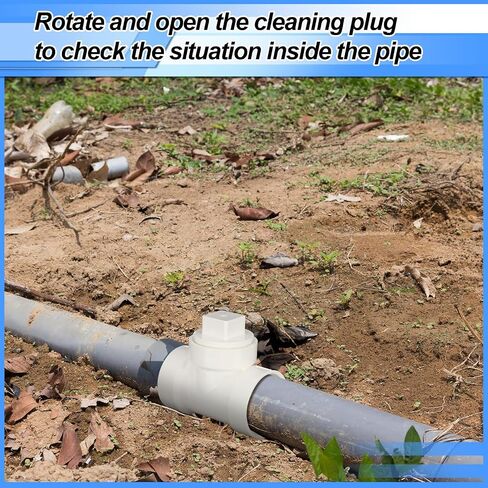 2" Hub x 2" Hub x 2" PVC Dwv Pipe Fitting Cleanout Tee with Plug Sewer Cleanout Adapter with NPT Female for Drainage Piping, Ventilation and Other System Drain in Kuwait
