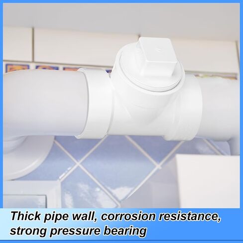 2" Hub x 2" Hub x 2" PVC Dwv Pipe Fitting Cleanout Tee with Plug Sewer Cleanout Adapter with NPT Female for Drainage Piping, Ventilation and Other System Drain in Kuwait