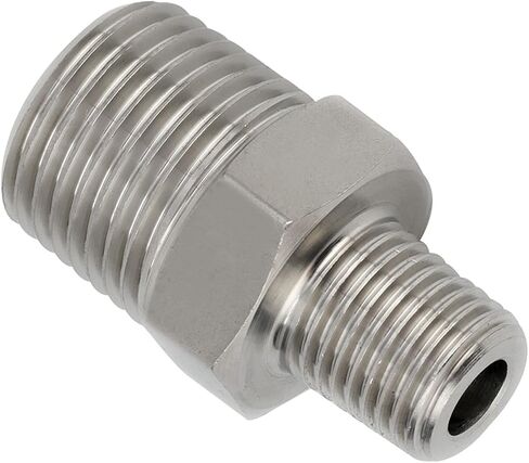 Yoebor الفولاذ المقاوم للصدأ 304 M14 * 1.5 ذكر x 1/4 "NPT ذكر أنبوب سداسي الحلمة 1 قطعة in Kuwait