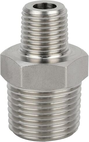 Yoebor الفولاذ المقاوم للصدأ 304 M14 * 1.5 ذكر x 1/4 "NPT ذكر أنبوب سداسي الحلمة 1 قطعة in Kuwait