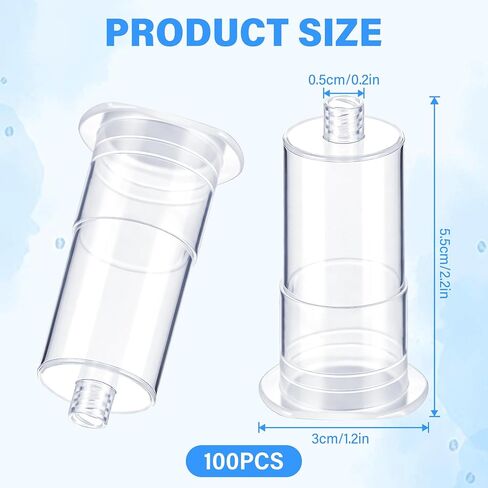100 Pack Disposable Transparent Connector, Universal Fit | Multi Sample for Single Use, Individually Wrapped in Kuwait