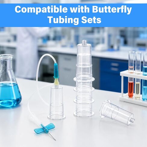 100 Pack Disposable Transparent Connector, Universal Fit | Multi Sample for Single Use, Individually Wrapped in Kuwait
