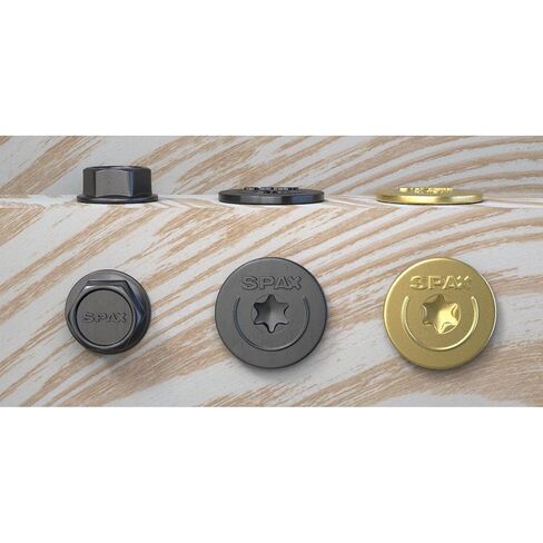 SPAX 1/4 بوصة × 2-1/2 بوصة براغي Powerlags الداخلية لرأس الفطيرة من الخشب الهيكلي (50 قطعة) T40 T-Star أصفر زنك عالي التحمل لمشاريع البناء الحاملة in Kuwait