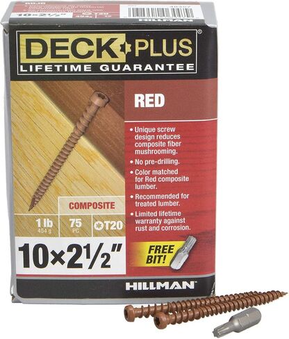 Deck Plus 48457 Redwood Star-Drive Composite Deck Screws (#10 x 2-1/2") in Kuwait