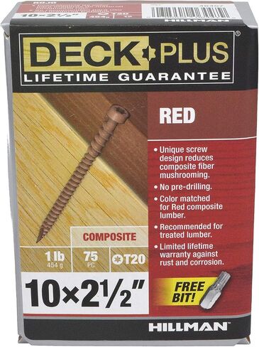 Deck Plus 48457 Redwood Star-Drive Composite Deck Screws (#10 x 2-1/2") in Kuwait