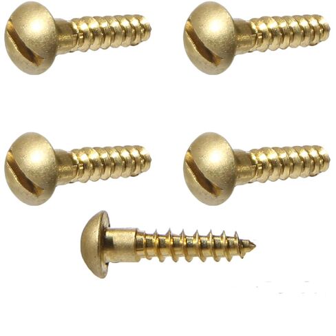 #6 x 1/2" Solid Brass Round Head Wood Screw Qty 100 Pieces, Slotted Drive, Number 6 Size x 1/2" Length in Kuwait