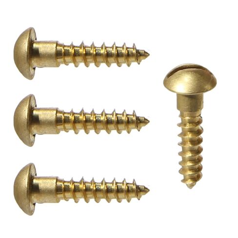#6 x 1/2" Solid Brass Round Head Wood Screw Qty 100 Pieces, Slotted Drive, Number 6 Size x 1/2" Length in Kuwait