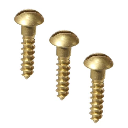#6 x 1/2" Solid Brass Round Head Wood Screw Qty 100 Pieces, Slotted Drive, Number 6 Size x 1/2" Length in Kuwait