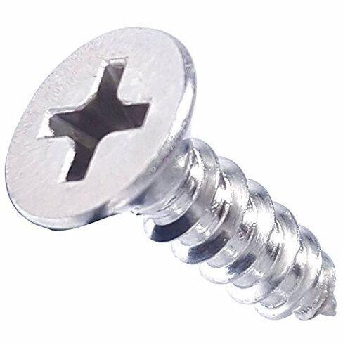 #8 x 1/2" Flat Head Wood Screws, Phillips Drive, Type 316 Marine Grade Stainless Steel, Full Thread, Bright Finish, Quantity 50 By Fastenere in Kuwait