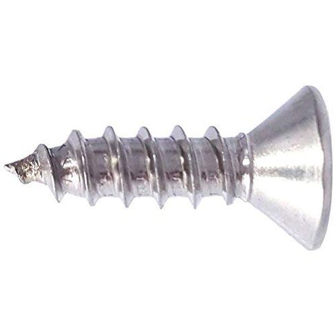 #8 x 1/2" Flat Head Wood Screws, Phillips Drive, Type 316 Marine Grade Stainless Steel, Full Thread, Bright Finish, Quantity 50 By Fastenere in Kuwait