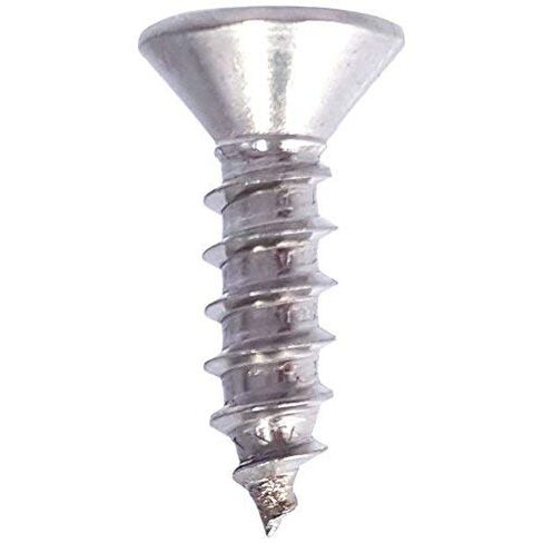 #8 x 1/2" Flat Head Wood Screws, Phillips Drive, Type 316 Marine Grade Stainless Steel, Full Thread, Bright Finish, Quantity 50 By Fastenere in Kuwait