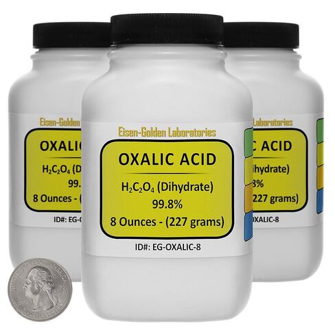 حمض الأكساليك [C2H2O4] 99.8% مسحوق من فئة ACS 1.5 رطل في ثلاث زجاجات موفرة للمساحة in Kuwait