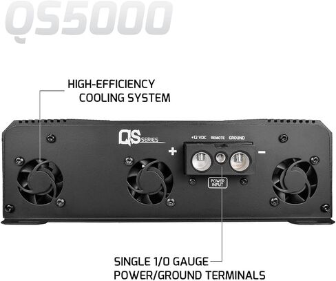 PRV Audio QS5000 1 أوم 5000 واط أمبير مضخم صوت السيارة كامل المدى صوت عالي الدقة 1 قناة 5K أمبير سيارة مع عناصر تحكم HPF وLPF مدمجة لأنظمة الصوت الاحترافية in Kuwait