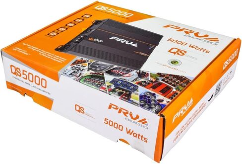 PRV Audio QS5000 1 أوم 5000 واط أمبير مضخم صوت السيارة كامل المدى صوت عالي الدقة 1 قناة 5K أمبير سيارة مع عناصر تحكم HPF وLPF مدمجة لأنظمة الصوت الاحترافية in Kuwait