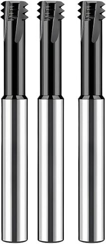 CNC Machine Solid Carbide cemented carbide Long Shank 100L Three Row Thread Milling Cutter M2 M3 M4 M5 M6 M8 M10 M12 M14(M8X1.25XD6X100L,For Aluminum) in Kuwait