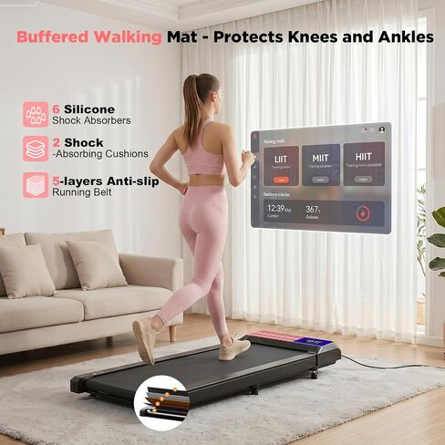 HCOIW Walking Pad Treadmill for Home Office, Portable Under Desk Treadmill | 3-in-1 Foldable Walking Pad with Incline, Quiet, Remote, No Installation, Portable & Easy Storage for Home Office in Kuwait