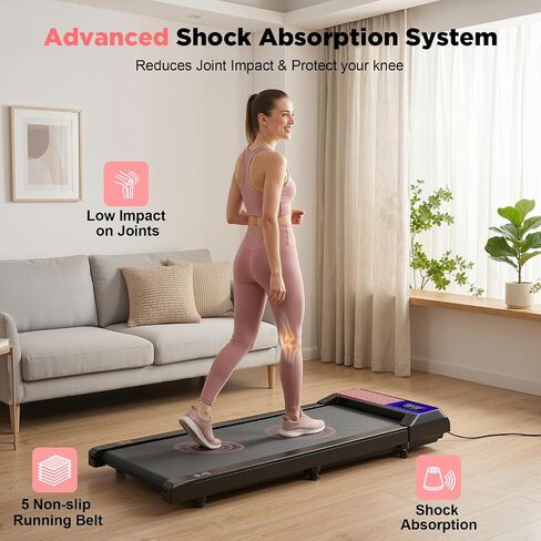HCOIW Walking Pad Treadmill for Home Office, Portable Under Desk Treadmill | 3-in-1 Foldable Walking Pad with Incline, Quiet, Remote, No Installation, Portable & Easy Storage for Home Office in Kuwait