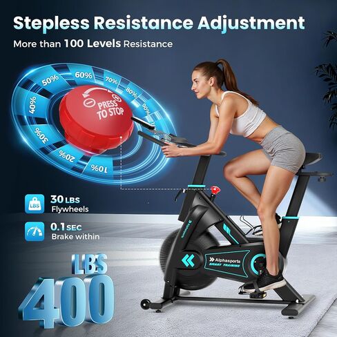 Magnetic Exercise Bike for Home, Heavy-Duty Stationary Bikes with APP Compatible, Quiet Indoor Bicycle for 350LBS Weight Capacity with Comfortable Seat Cushion & Silent Belt Drive in Kuwait