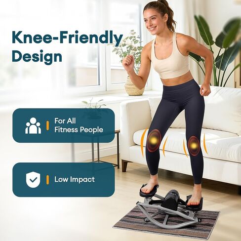 جهاز Rock Fitness Stepper، جهاز هزاز للخطوات الجانبية من جانب إلى آخر للتمرين في المنزل مع أشرطة مقاومة وحصيرة غير قابلة للانزلاق - آلة تمرين لوحة التوازن للتمرين في مسكن الشقة المنزلية in Kuwait