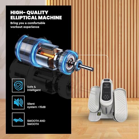 Under Desk Elliptical Exercise Machine, Electric Pedal Exerciser for Home, Quiet Portable Under Desk Bike for Seniors, Seated Leg Exerciser with Remote Control, 12 Speeds, Auto & HR Mode in Kuwait