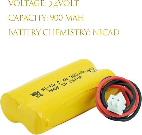Ni-Cd 2.4V Exit Sign Emergency Light Batteries 900mAh for Exitronix 10010036 Lithonia 10010034 Interstate NIC1394 BEL-179 (3 Packs) in Kuwait
