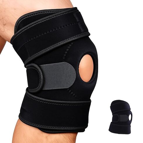YIBLBOX Knee Brace for Women Men with Side Stabilizers, Knee Braces for Knee Pain ACL MCL Arthritis Joint Pain Relief, Adjustable Compression Sleeve Patellar Tendon Support Strap, Pack of 1 in Kuwait