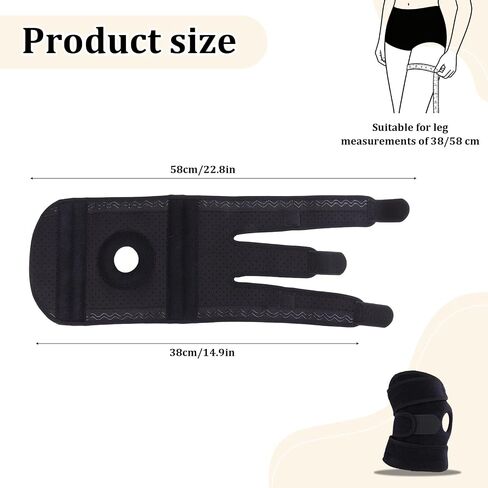 YIBLBOX Knee Brace for Women Men with Side Stabilizers, Knee Braces for Knee Pain ACL MCL Arthritis Joint Pain Relief, Adjustable Compression Sleeve Patellar Tendon Support Strap, Pack of 1 in Kuwait
