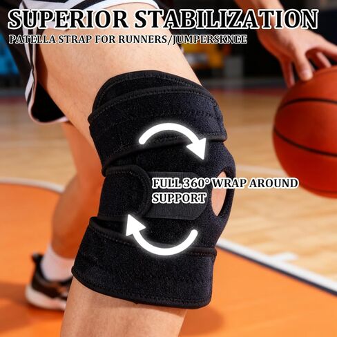 YIBLBOX Knee Brace for Women Men with Side Stabilizers, Knee Braces for Knee Pain ACL MCL Arthritis Joint Pain Relief, Adjustable Compression Sleeve Patellar Tendon Support Strap, Pack of 1 in Kuwait