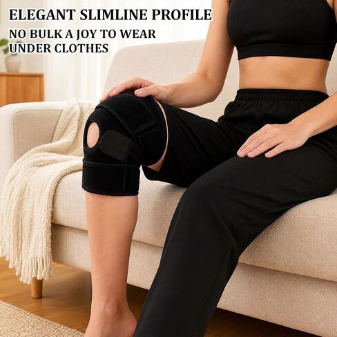 YIBLBOX Knee Brace for Women Men with Side Stabilizers, Knee Braces for Knee Pain ACL MCL Arthritis Joint Pain Relief, Adjustable Compression Sleeve Patellar Tendon Support Strap, Pack of 1 in Kuwait