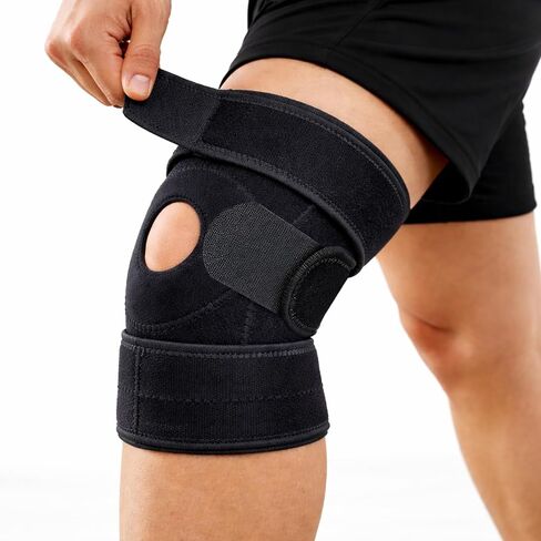 YIBLBOX Knee Brace for Women Men with Side Stabilizers, Knee Braces for Knee Pain ACL MCL Arthritis Joint Pain Relief, Adjustable Compression Sleeve Patellar Tendon Support Strap, Pack of 1 in Kuwait
